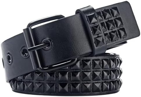 XZQTIVE Studded Belt Metal Punk Rock Rivet Belts for Women/Men